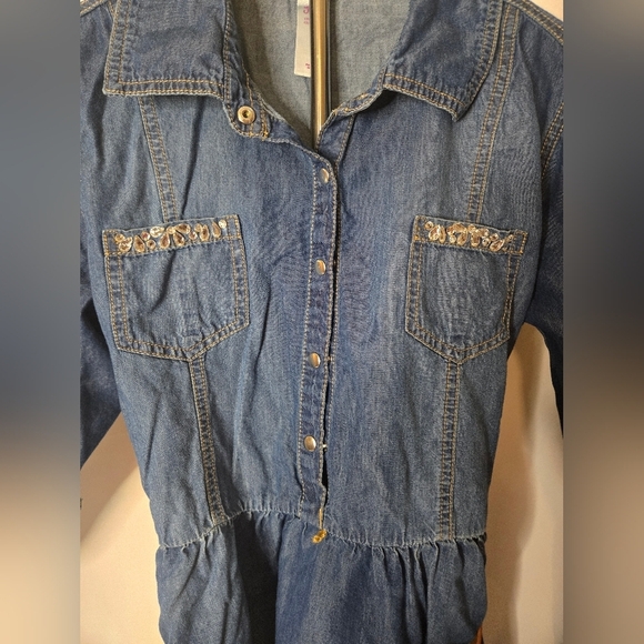 Justice Girls Size 16 Blue Denim Shirt Dress – Stylish & Comfy! - Picture 2 of 8